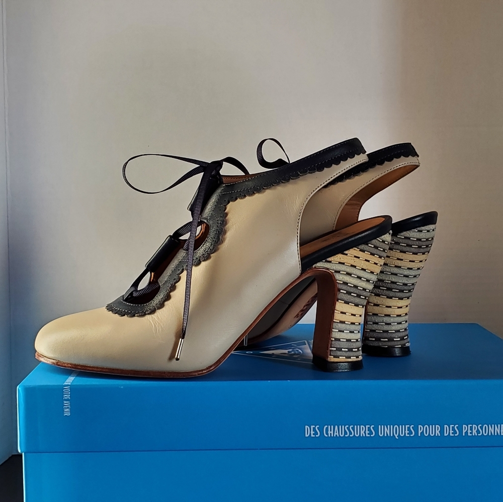 Fluevog Miracles Levitation sz9 cream and black - Picture 3 of 12